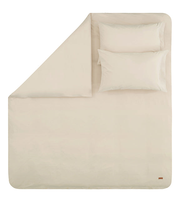 Renforcé Cotton Duvet Cover Plain, 100% Cotton, beige, 160x200 cm