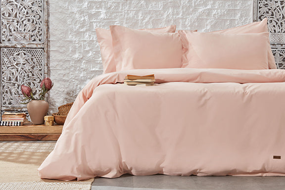 Renforcé Cotton Duvet Cover Plain, 100% Cotton, pink, 140x200 cm