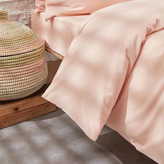 Renforcé Cotton Duvet Cover Plain, 100% Cotton, pink, 160x220 cm