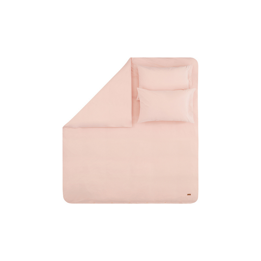 Renforcé Cotton Duvet Cover Plain, 100% Cotton, pink, 140x200 cm