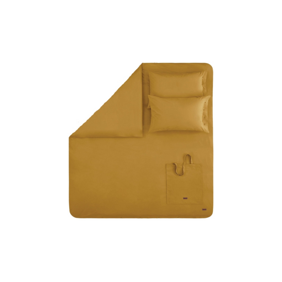 Renforcé Cotton Duvet Cover Plain, 100% Cotton, saffron, 240x220 cm