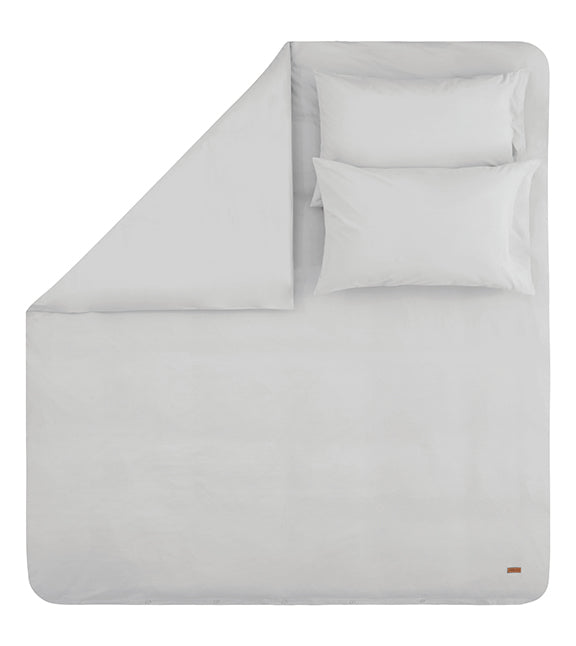 Renforcé Cotton Duvet Cover Plain, 100% Cotton, grey, 140x200 cm
