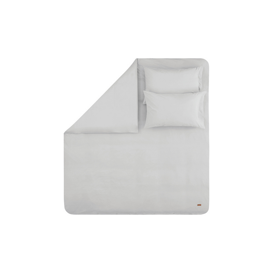 Renforcé Cotton Duvet Cover Plain, 100% Cotton, grey, 160x200 cm