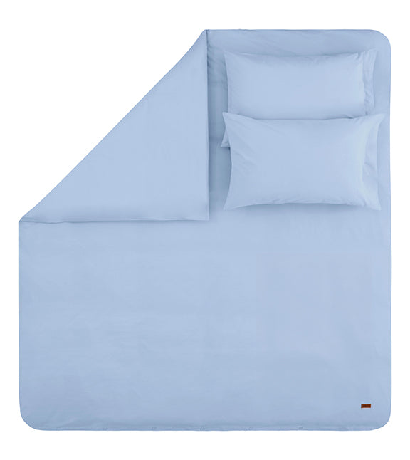 Renforcé Cotton Duvet Cover Plain, 100% Cotton, light blue, 240x220 cm