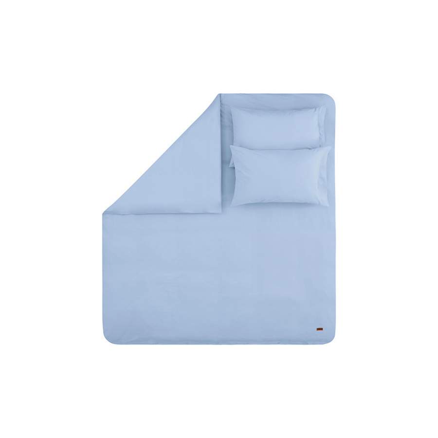 Renforcé Cotton Duvet Cover Plain, 100% Cotton, light blue, 160x220 cm