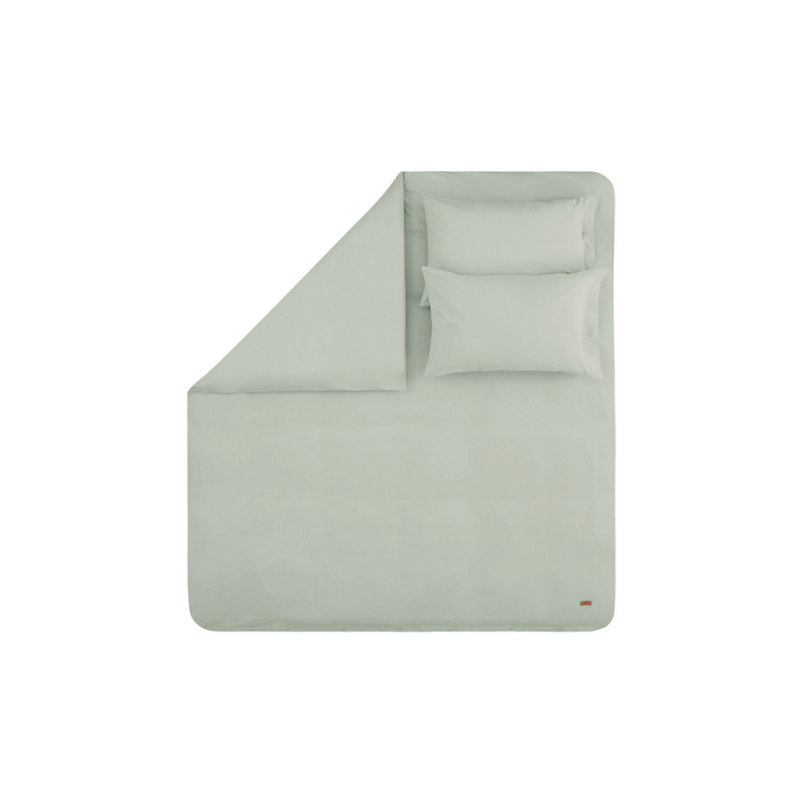 Renforcé Cotton Duvet Cover Plain, 100% Cotton, light green, 160x200 cm