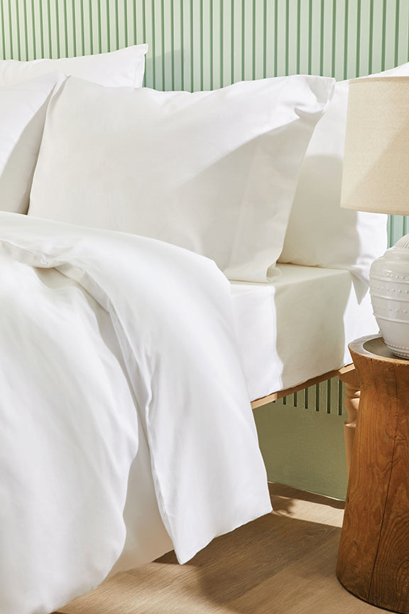 Renforcé Cotton Duvet Cover Plain, 100% Cotton, white, 140x200 cm