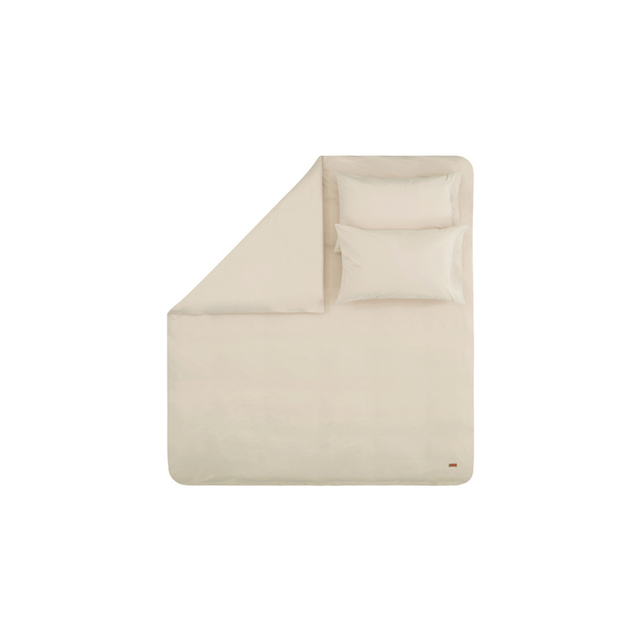 Renforcé Cotton Duvet Cover Plain, 100% Cotton, beige, 140x200 cm