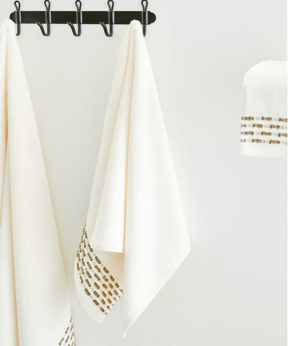 Cotton Towel Calm, 100% Premium Cotton, cream/beige, 30x50 cm