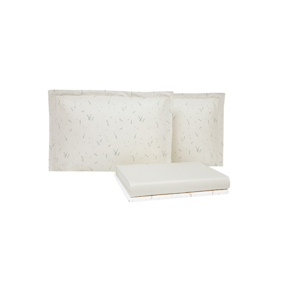Bamboo Throw Set Ramona, with Fitted Sheet and Pillowcase, Beige, 160x220 cm
