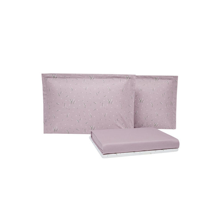 Bamboo Throw Set Ramona, with Fitted Sheet and Pillowcase, Light Purple, 160x220 cm