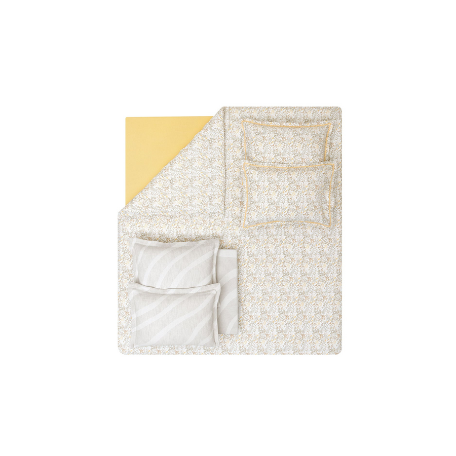 Cotton Bedspread Set Lenzy, with Duvet Cover, Bed Sheet and Pillowcases, beige, 170x240 cm