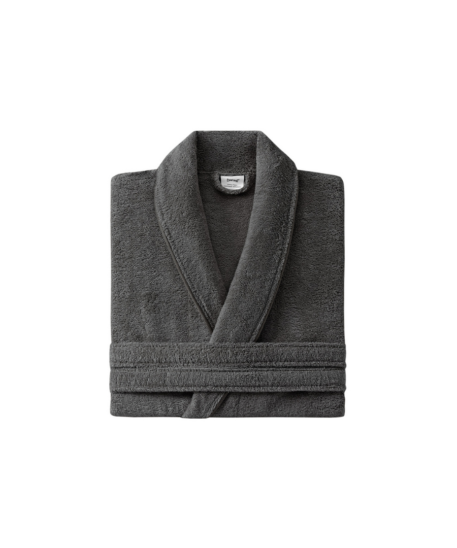 Classic Bathrobe Essentials, 100% Cotton Jersey, Anthracite, size S/M