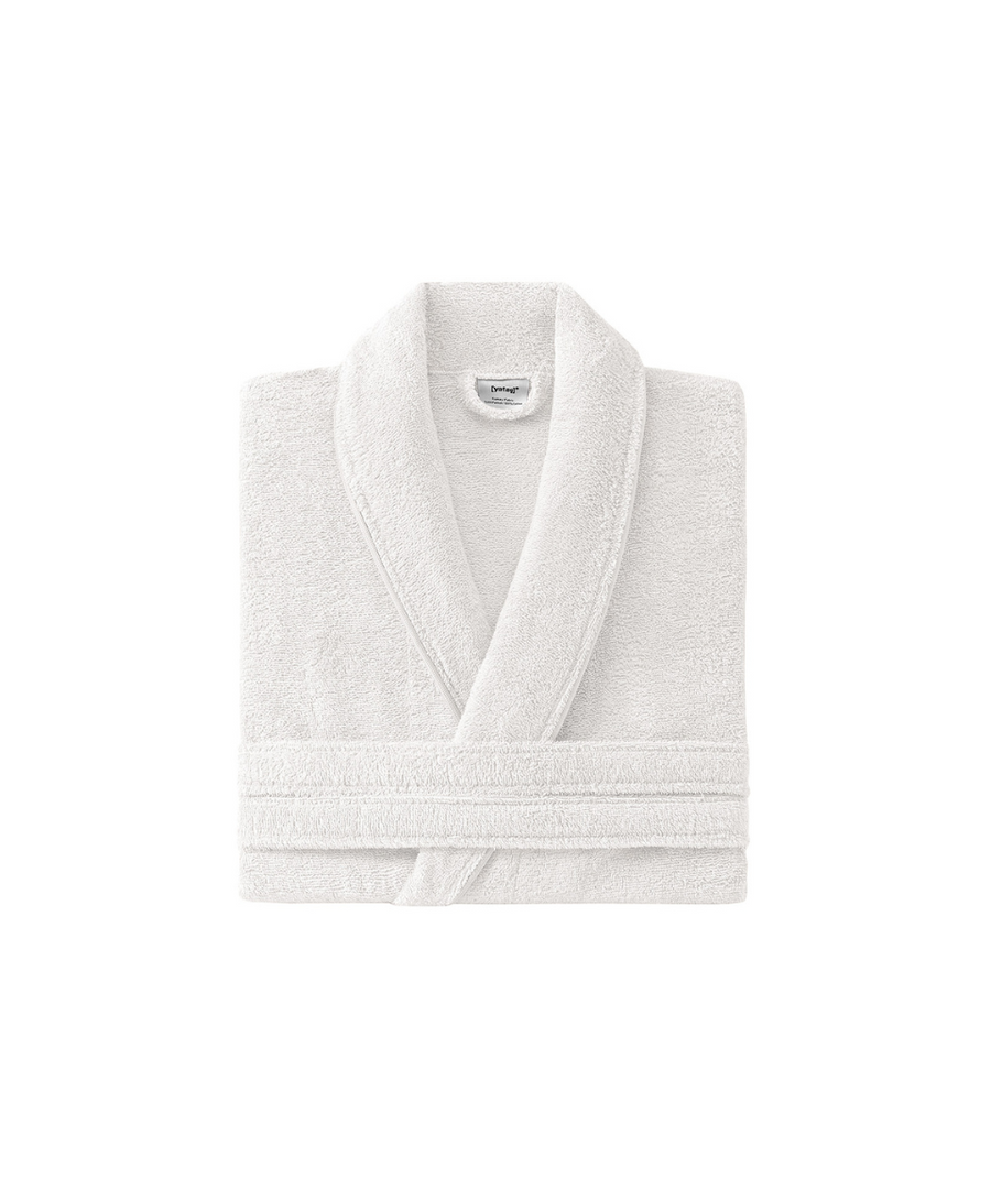 Classic Bathrobe Essentials, 100% Cotton Jersey, White, size S/M