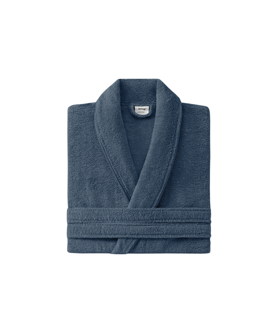Classic Bathrobe Essentials, 100% Cotton Jersey, Navy, size S/M