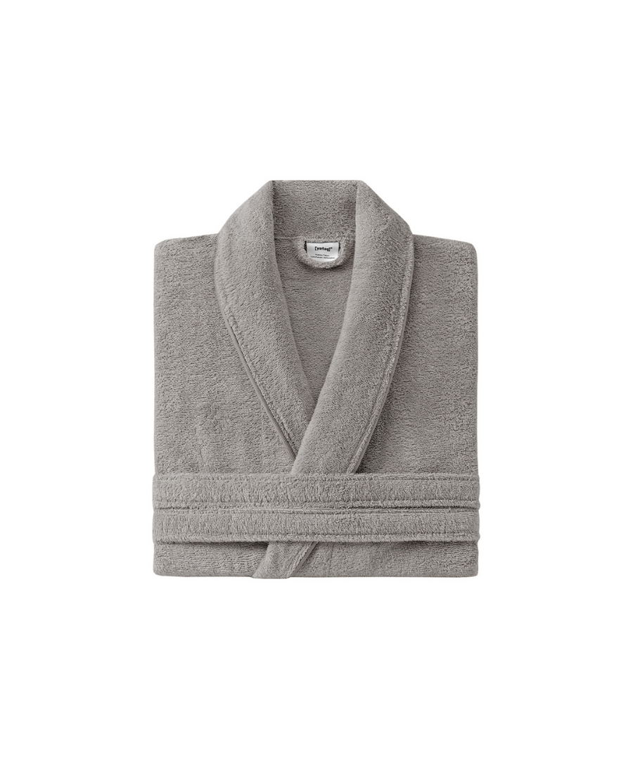 Classic Bathrobe Essentials, 100% Cotton Jersey, Grey, size S/M