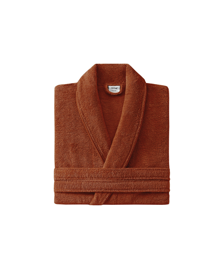 Classic Bathrobe Essentials, 100% Cotton Jersey, Brick, size L/XL