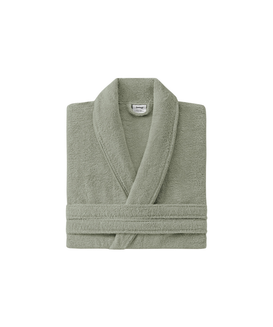 Classic Bathrobe Essentials, 100% Cotton Jersey, Light Green, size S/M
