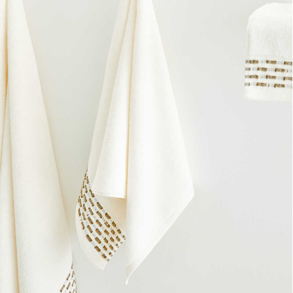 Cotton Towel Calm, 100% Premium Cotton, cream/beige, 90x150 cm