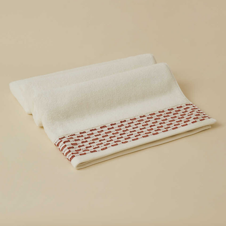 Cotton Towel Calm, 100% Premium Cotton, cream/brick, 30x50 cm