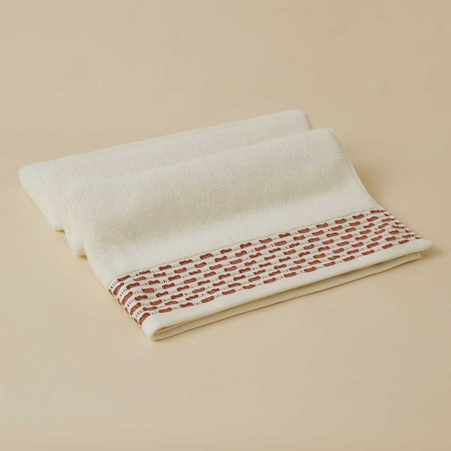 Cotton Towel Calm, 100% Premium Cotton, cream/brick, 90x150 cm