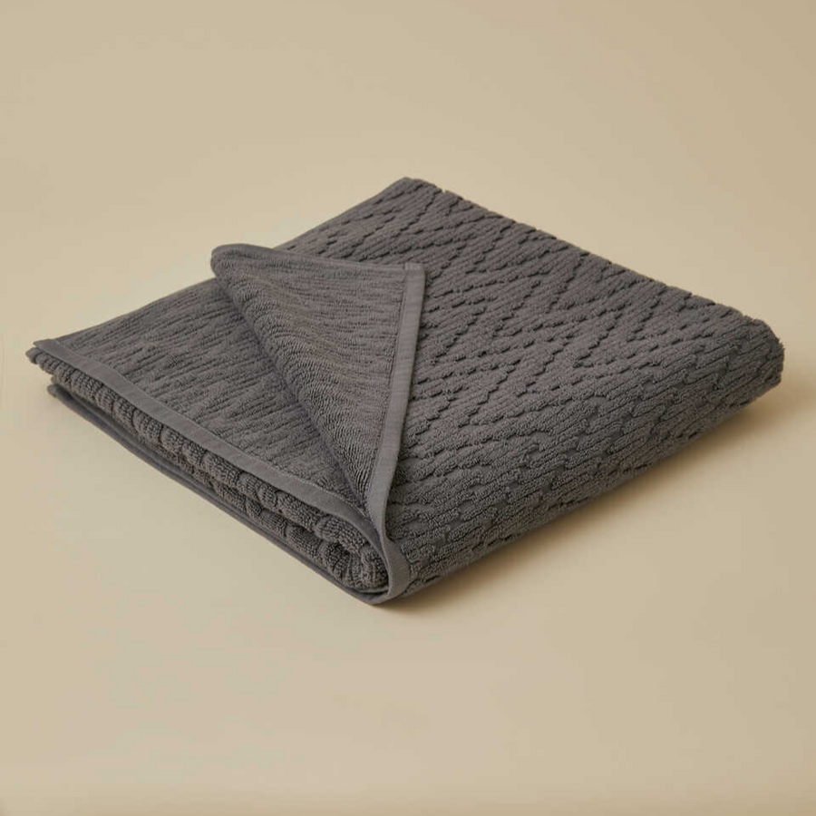 Cotton Towel Wavy, 100% Premium Cotton, dark grey, 50x90 cm