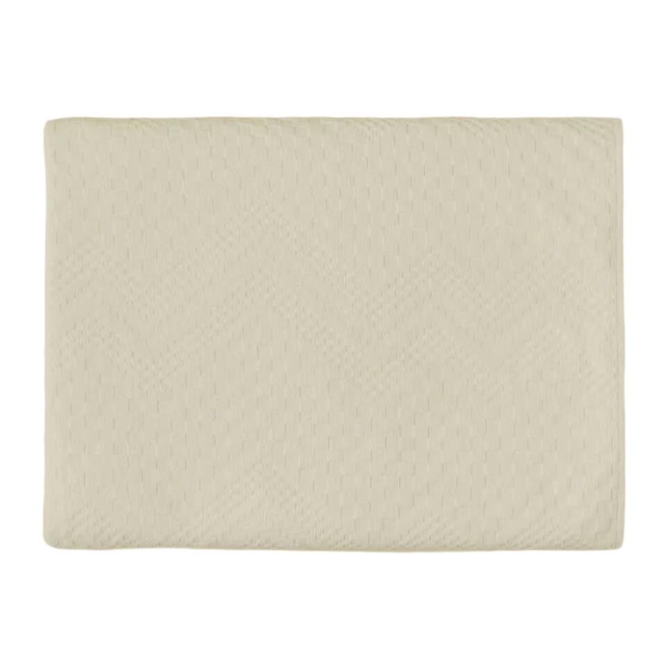 Cotton Throw Blanket Chevron, Cream, 200x220 cm