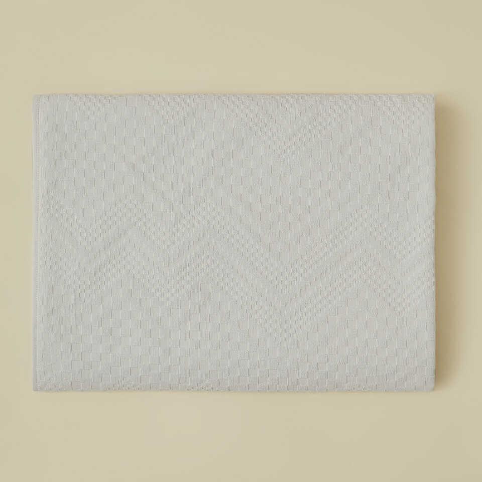 Cotton Throw Blanket Chevron, Blue, 200x220 cm