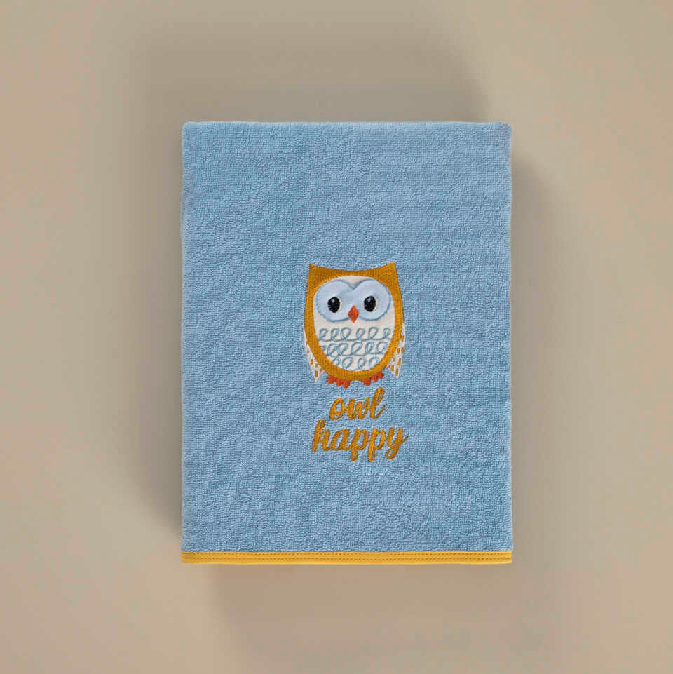 Dětský ručník Owl, z Bio bavlny, modré, 50x90 cm