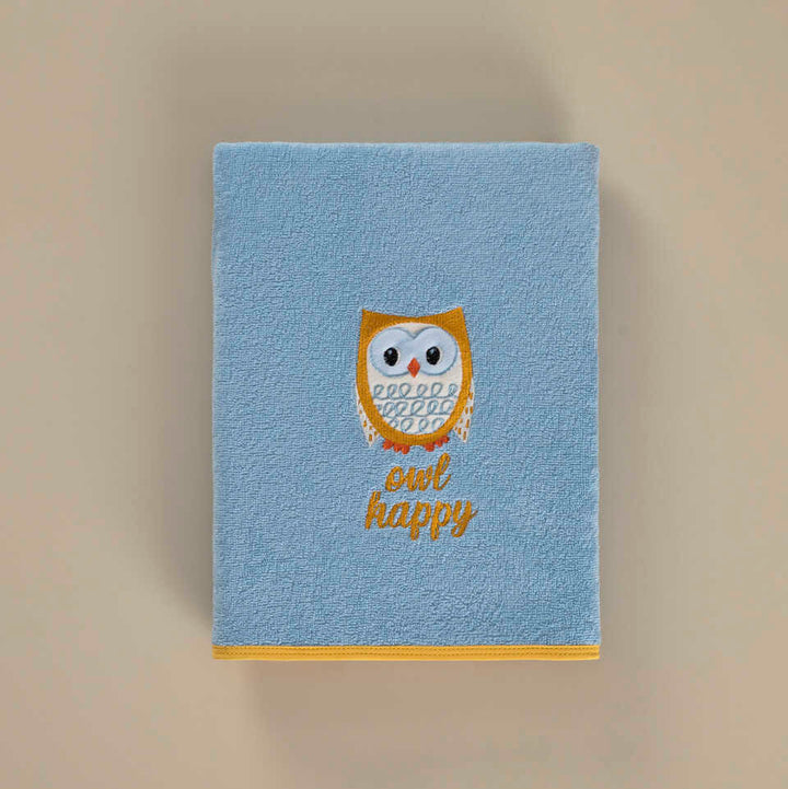 Dětský ručník Owl, z Bio bavlny, modré, 50x90 cm