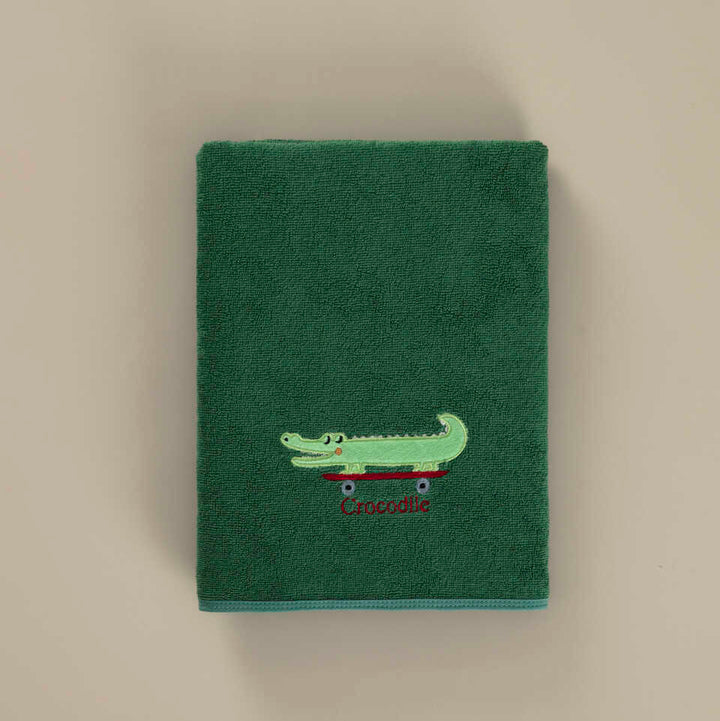 Organic Kids Towel Crocodile, 100% Organic Cotton, 50x90 cm