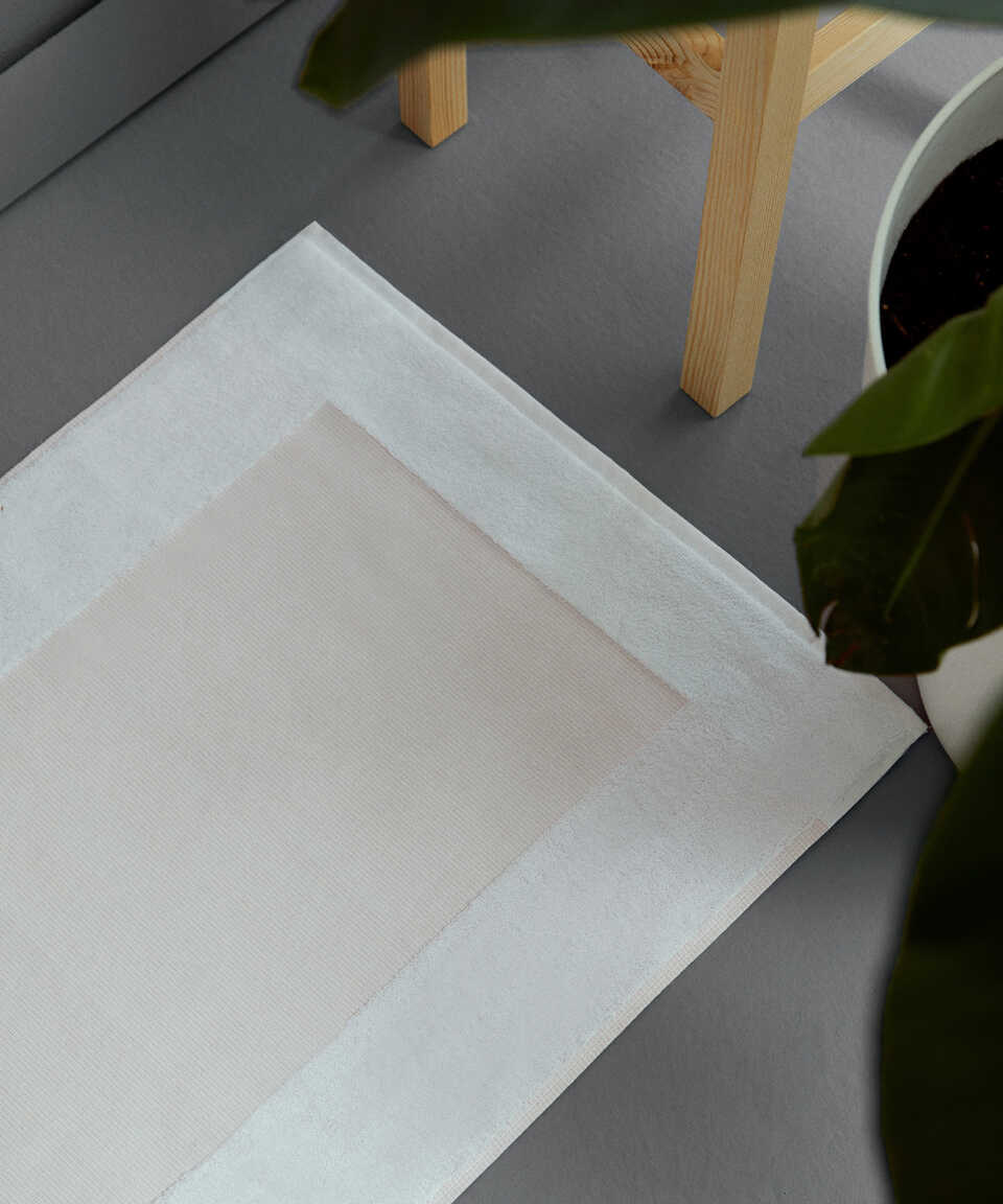 Linen Blend Bath Mat Kilyos, Beige, 50x85 cm
