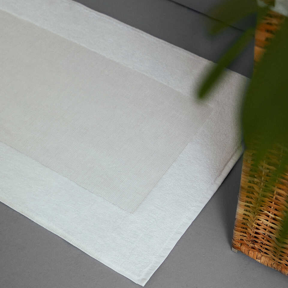 Linen Blend Bath Mat Kilyos, Beige, 50x85 cm