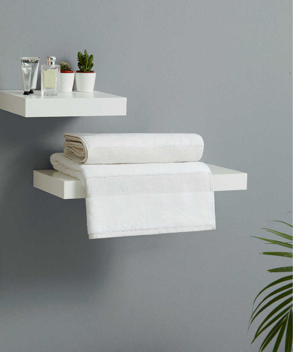 Linen Blend Towel Kilyos Hamam, Beige, 50x100 cm