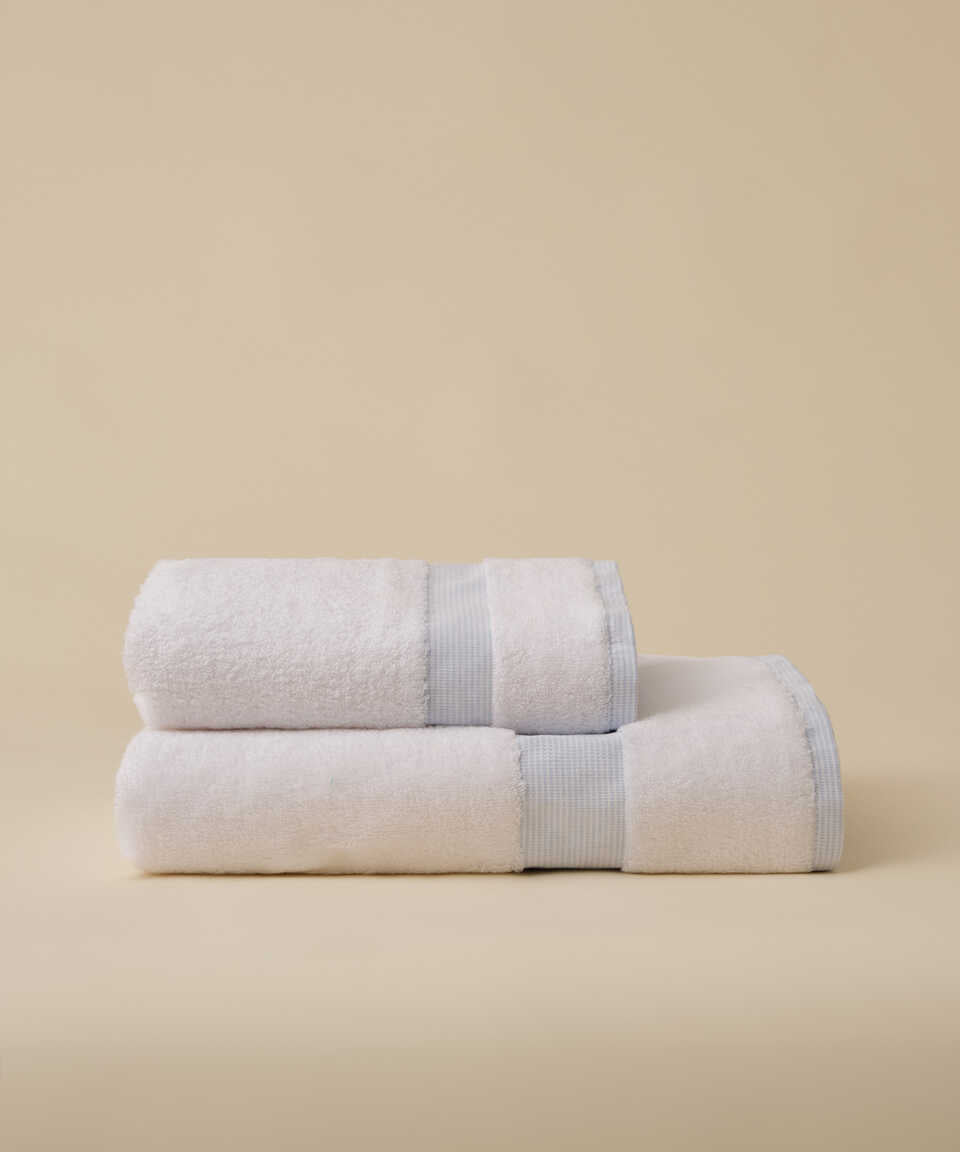 Linen Blend Towel Kilyos Hamam, Blue, 76x147 cm