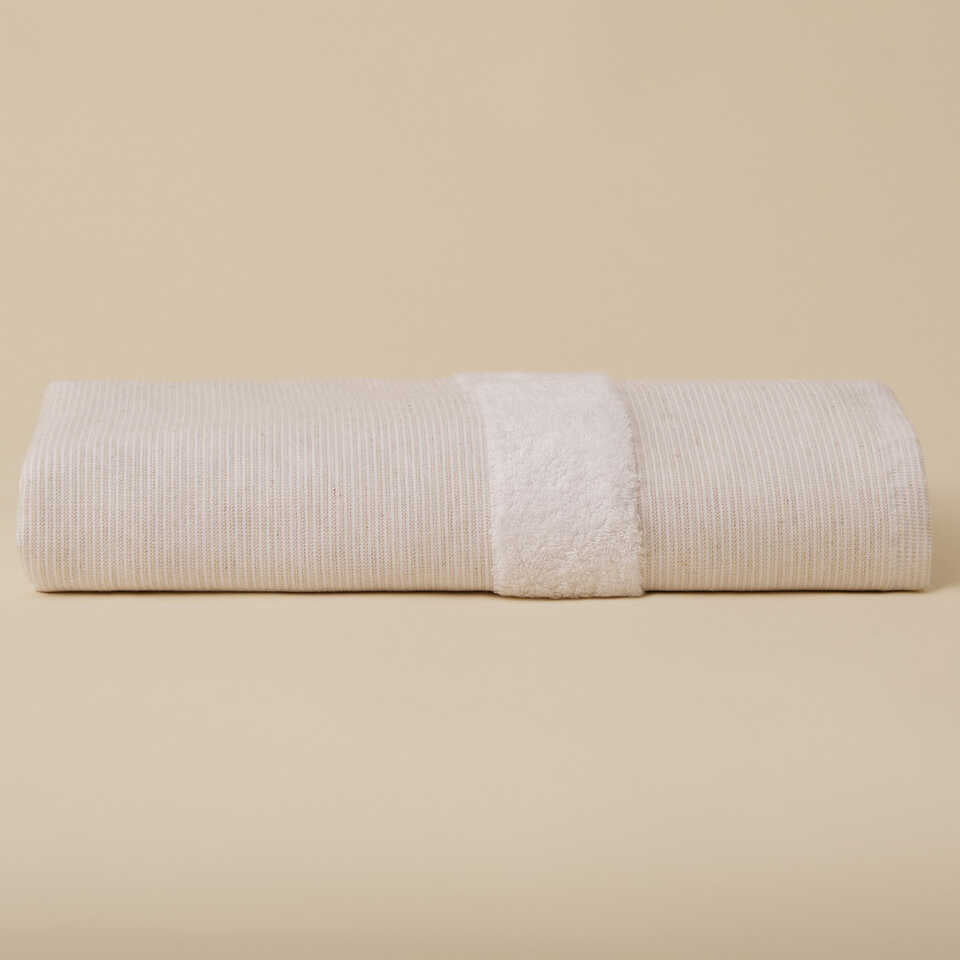 Linen Blend Peshtemal Kilyos, Beige, 76x147 cm