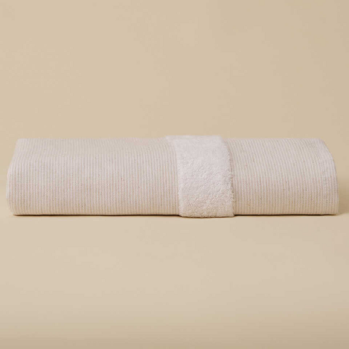 Linen Blend Peshtemal Kilyos, Beige, 76x147 cm