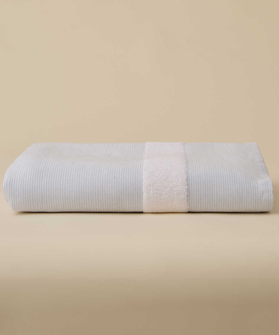 Linen Blend Peshtemal Kilyos, Blue, 76x147 cm