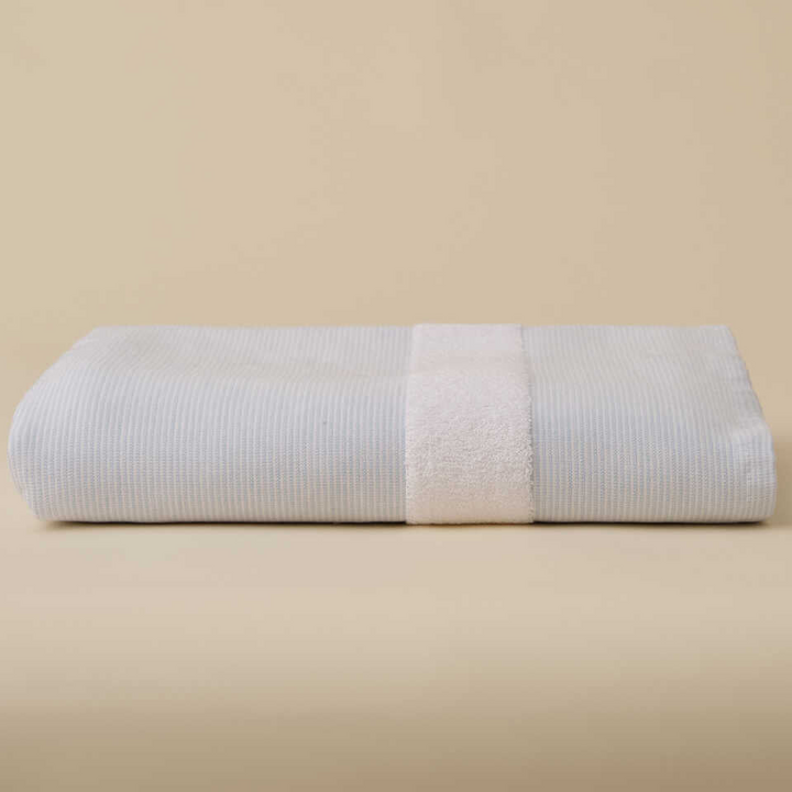 Linen Blend Peshtemal Kilyos, Blue, 76x147 cm