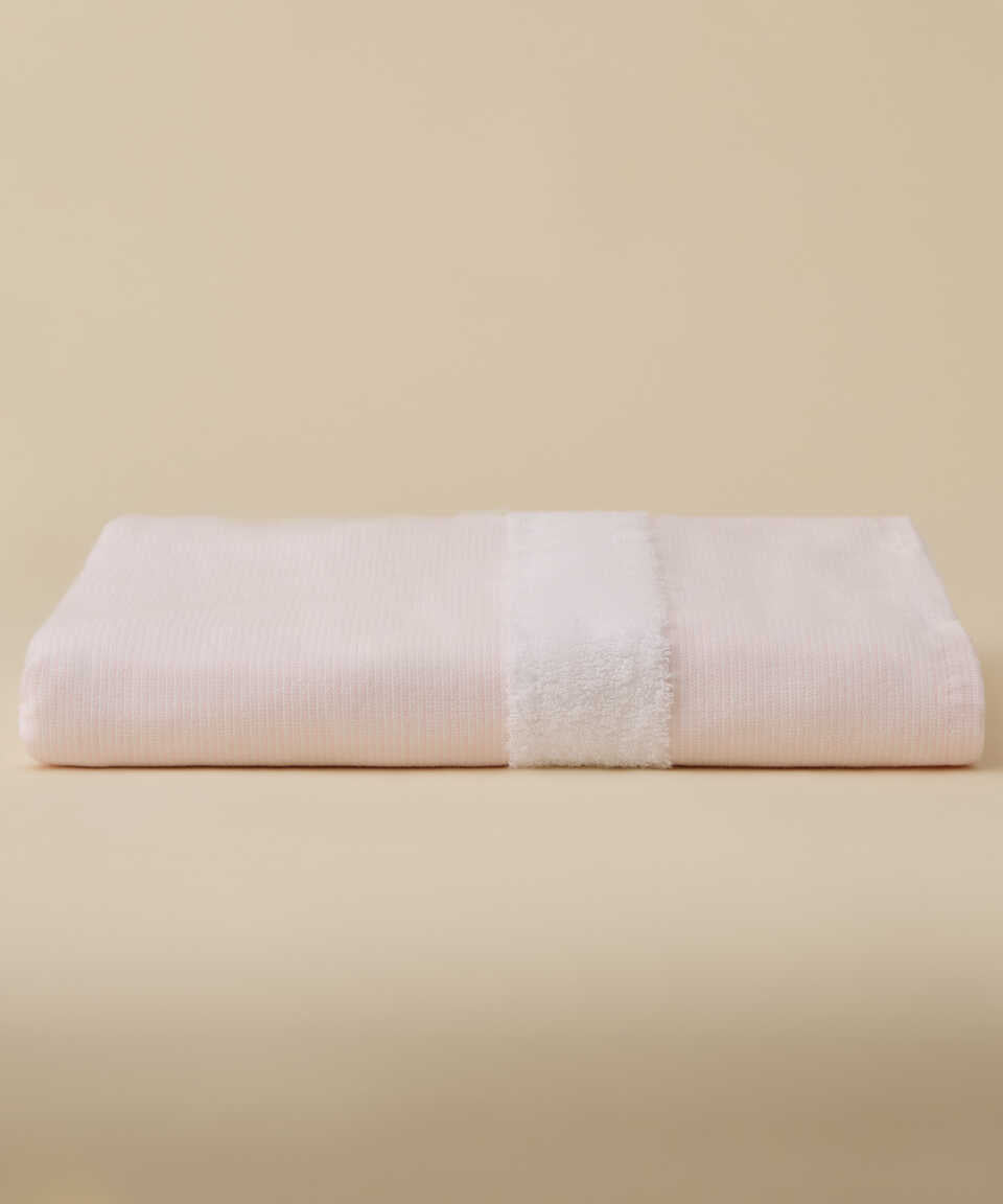 Linen Blend Peshtemal Kilyos, Pink, 76x147 cm
