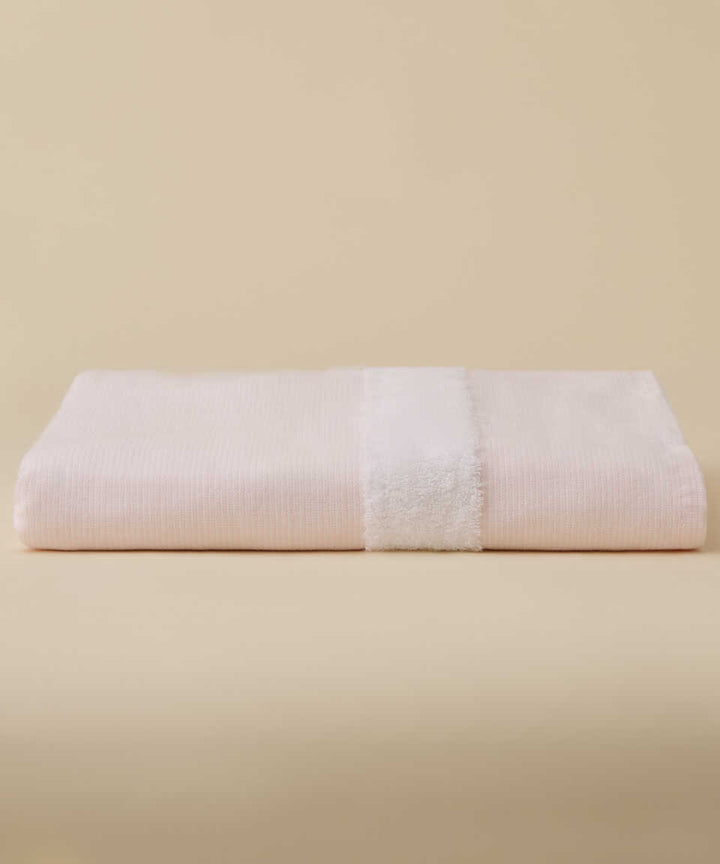 Linen Blend Peshtemal Kilyos, Pink, 76x147 cm