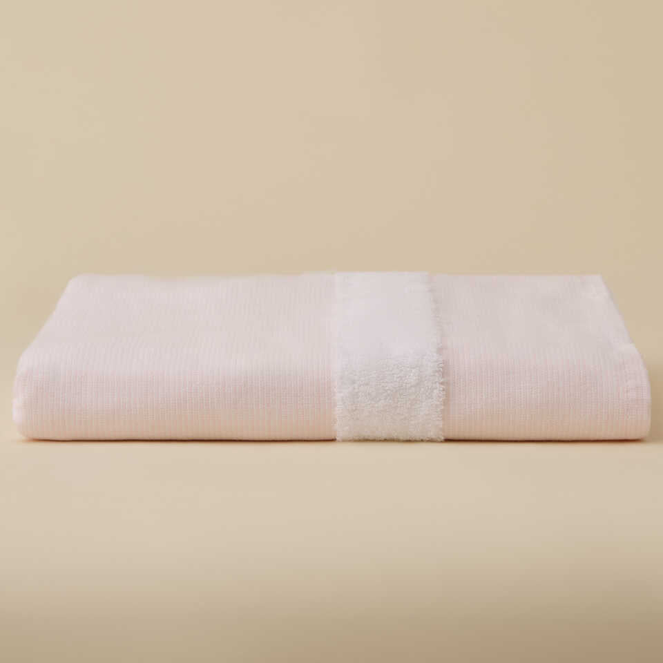 Linen Blend Peshtemal Kilyos, Pink, 76x147 cm
