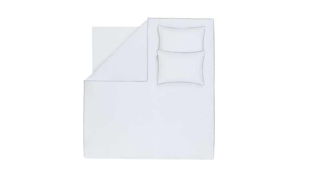 Cotton Crepe Duvet Cover Set Elfrid, with Bed Sheet, White, 200x220 cm