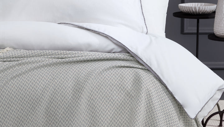Cotton Crepe Duvet Cover Set Elfrid, with Bed Sheet, White, 200x220 cm