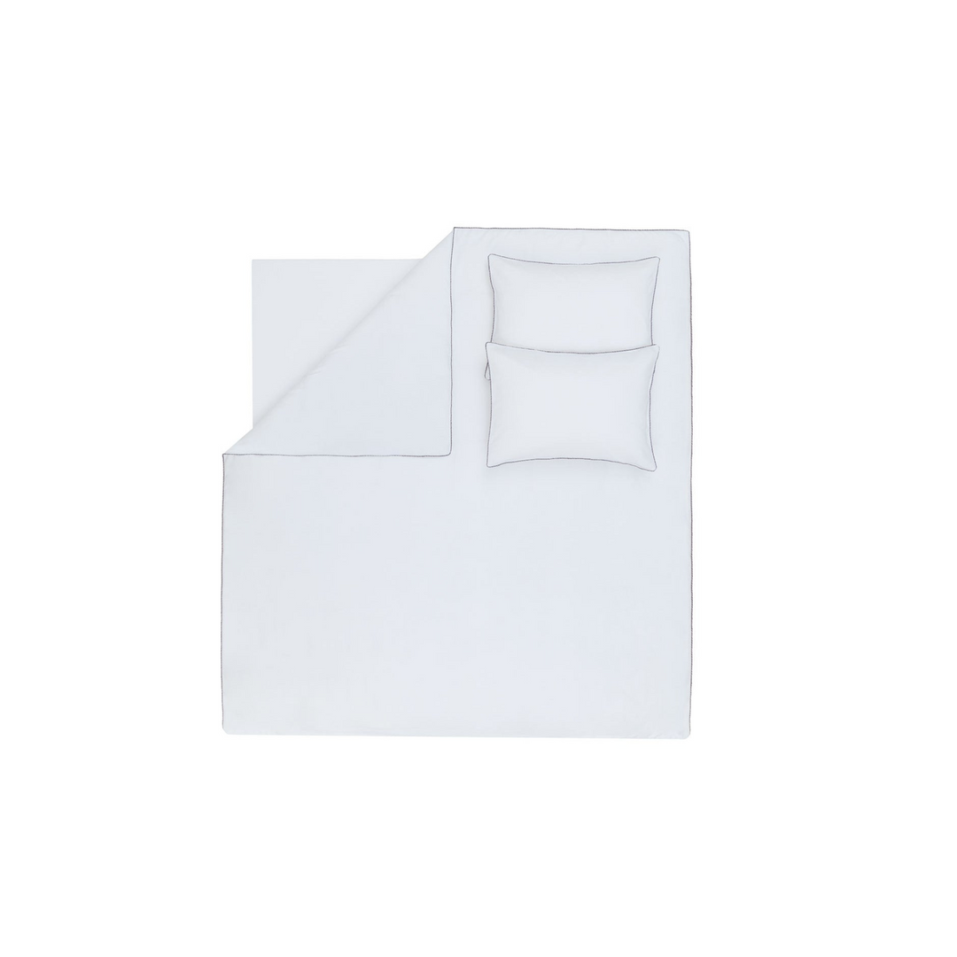 Cotton Crepe Duvet Cover Set Elfrid, with Bed Sheet, White, 200x220 cm