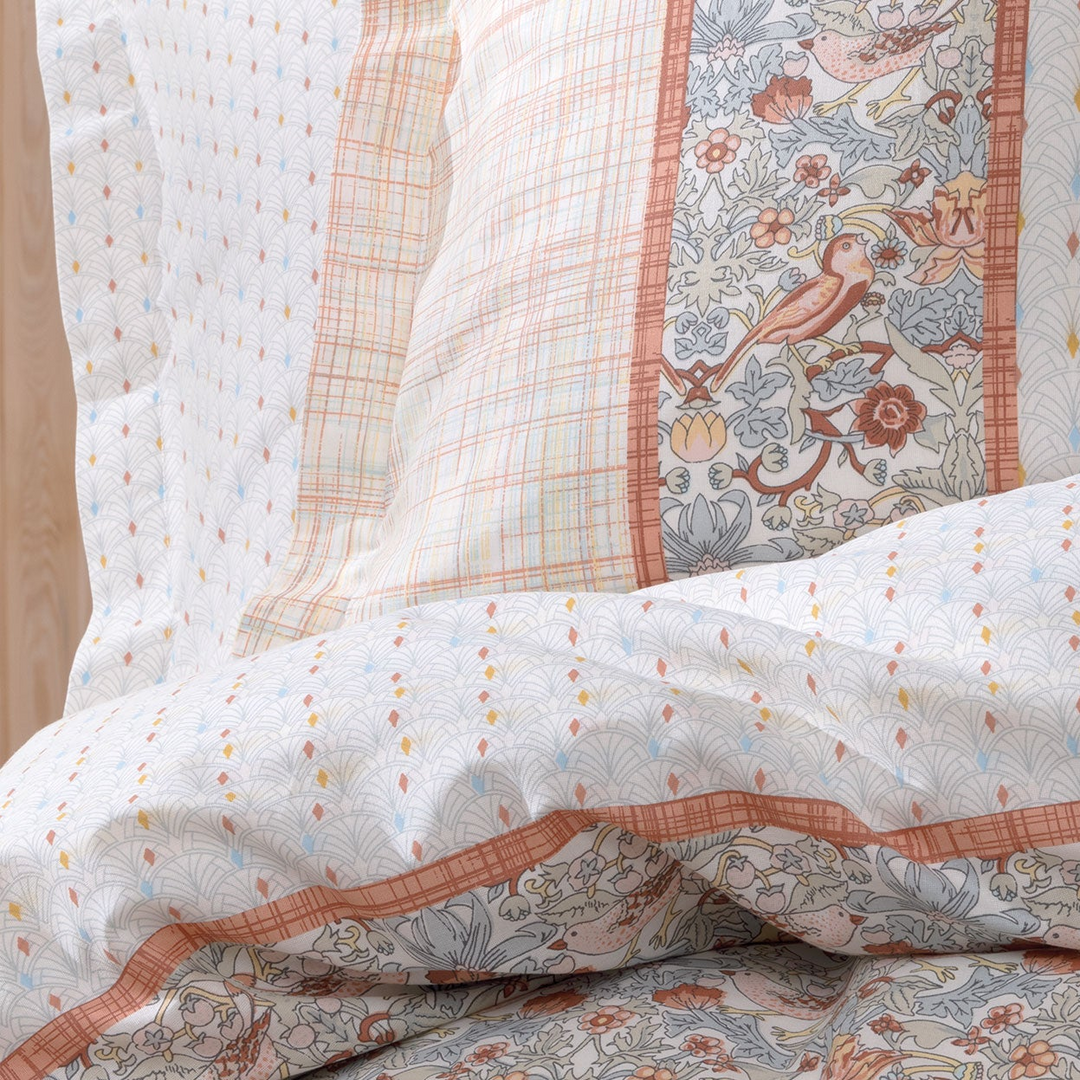 Renforcé Cotton Duvet Cover Set Laveta, with Bed Sheet, 160x220 cm