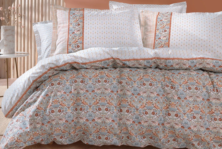 Renforcé Cotton Duvet Cover Set Laveta, with Bed Sheet, 160x220 cm