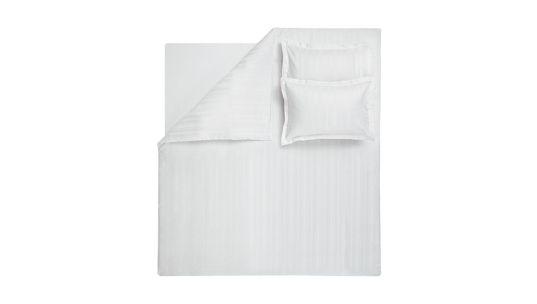 Shelly Jacquard Duvet Cover Set, with Bed Sheet, Bamboo Sateen, White, 200x220 cm