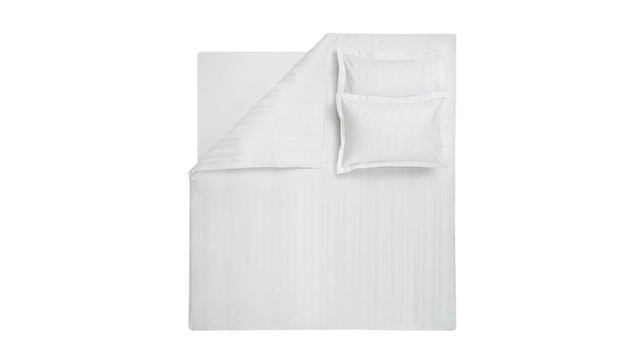 Shelly Jacquard Duvet Cover Set, with Bed Sheet, Bamboo Sateen, White, 200x220 cm