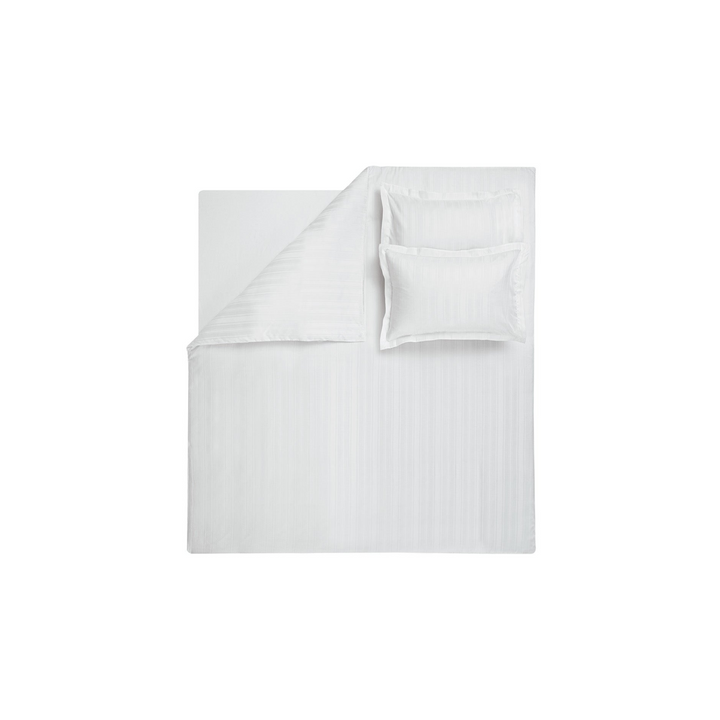 Shelly Jacquard Duvet Cover Set, with Bed Sheet, Bamboo Sateen, White, 200x220 cm